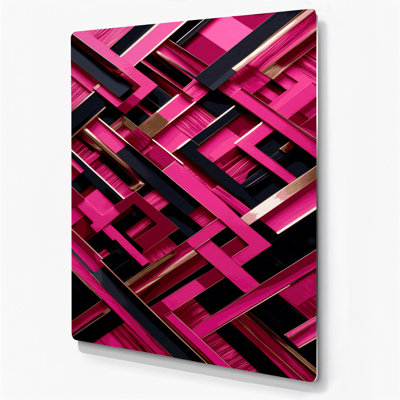 Abstract Shapes 69 Purple Metal Wall Art