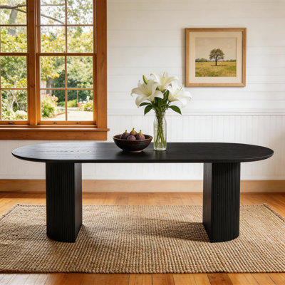 79" Oval Dining Table Double Pedestal Kitchen Table