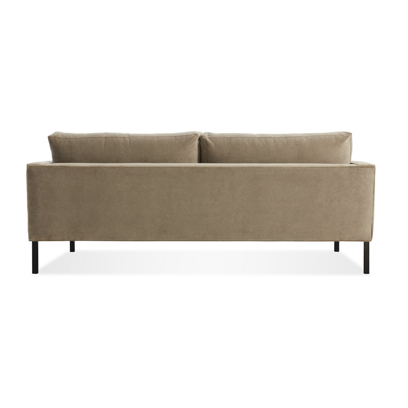 Paramount Sofa, Metal, Otter Velvet Velvet, 32" H x 95" W x 34" D