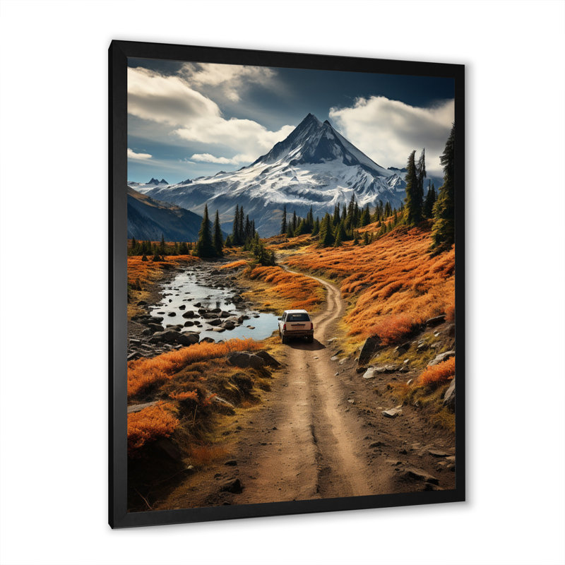 The Road To The Mountains - Décoration murale route, Cadre photo noir, H 20 po x l 12 po x P 1 po