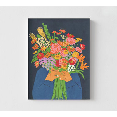 Unique Gifts For Girlfriend Floral Themed Decor, Best Girlfriend Anniversary Gift, Rainbow Flower Bouquet Poster Print Idea