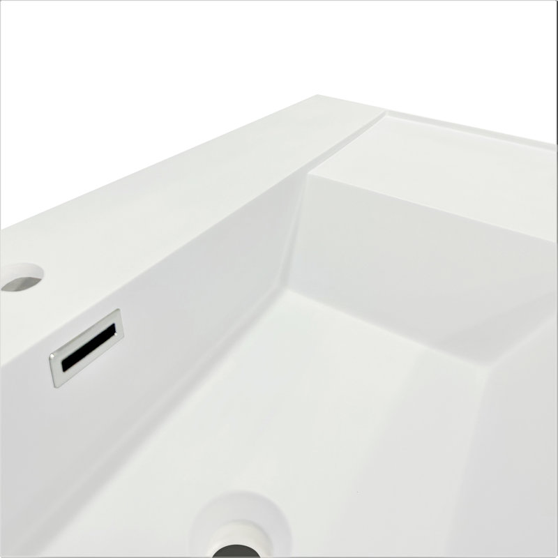39 in. Composite Granite Sink Top in Dark Grey, Blanc