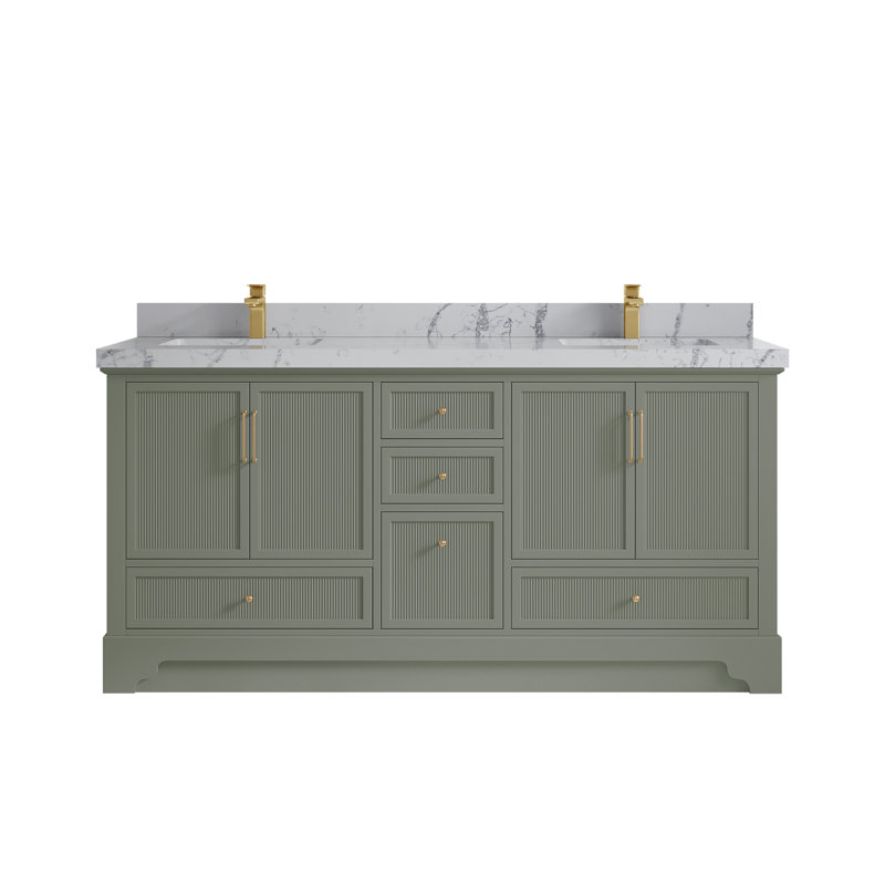 Alys 72'' Double Bathroom Vanity Set (Knobs Option), Venatino