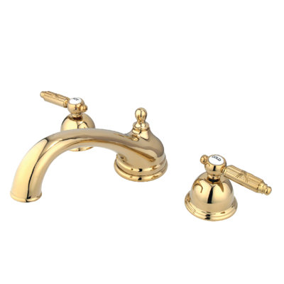 Kingston Brass Georgian Two-Handle 3-Hole Deck Mount Roman Tub Faucet