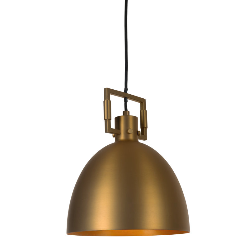 Luminaire suspendu en laiton antique 1 lumière, Laiton antique