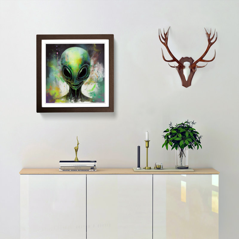 Single Picture Frame Print on Wood, Walnut