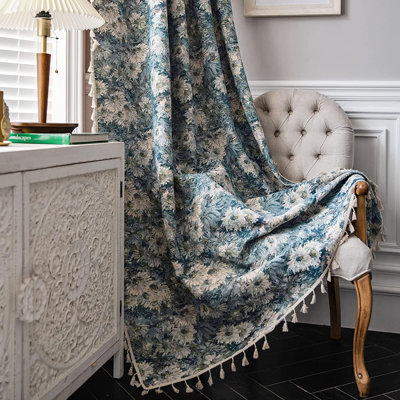Boho Muti-Size 2-Panel Semi Sheer Polyester Drapes  Curtain