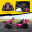 Kart électrique rose avec fonction de dérive, siège réglable et commandes musicales numériques pour l'aventure en plein air
