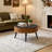 31.5" Round Coffee Table With A Carved Design And Storage Space, Suitable For Vintage Style-668893489