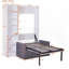 Lit escamotable simple avec tablettes intégrées et fonction canapé - pas besoin de sommier, fabrication durable