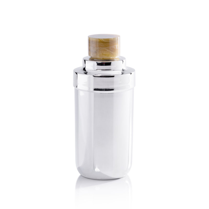 Envee Stainless Steel Cocktail Shaker, Nickel/Amber