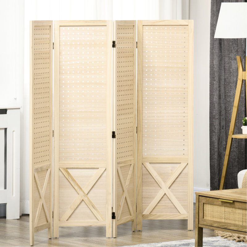 4 Panel Pegboard Display Room Divider