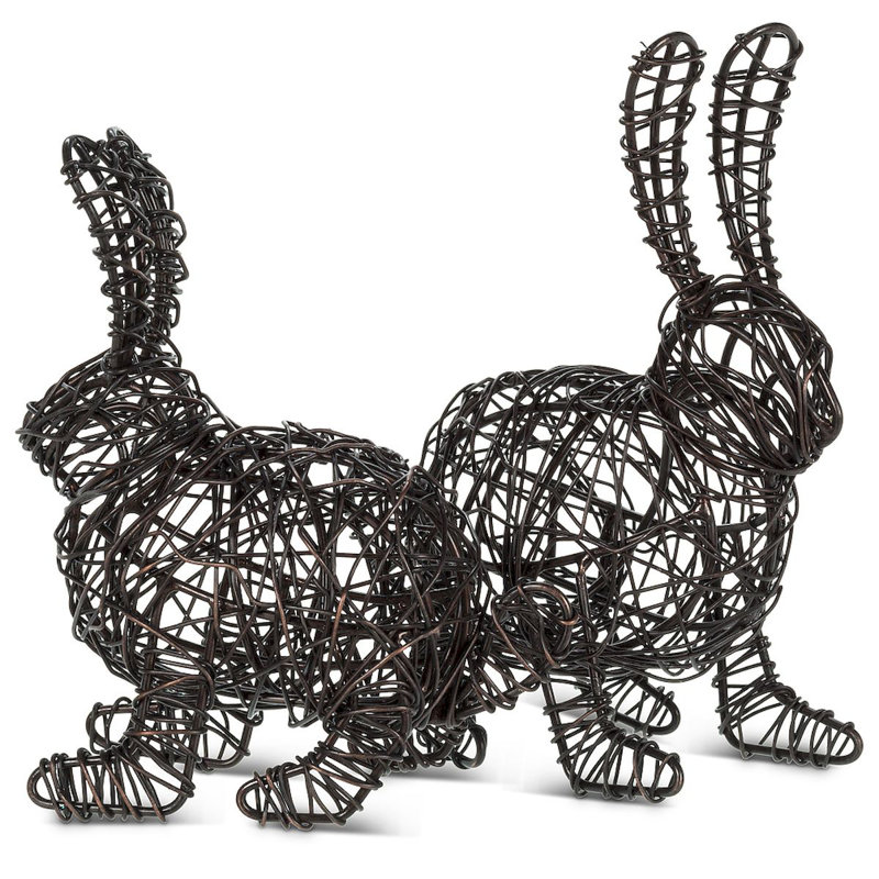 Figurine de lapin accroupie Fessler, H 4,5 po x l 4,5 po x P 2,5 po