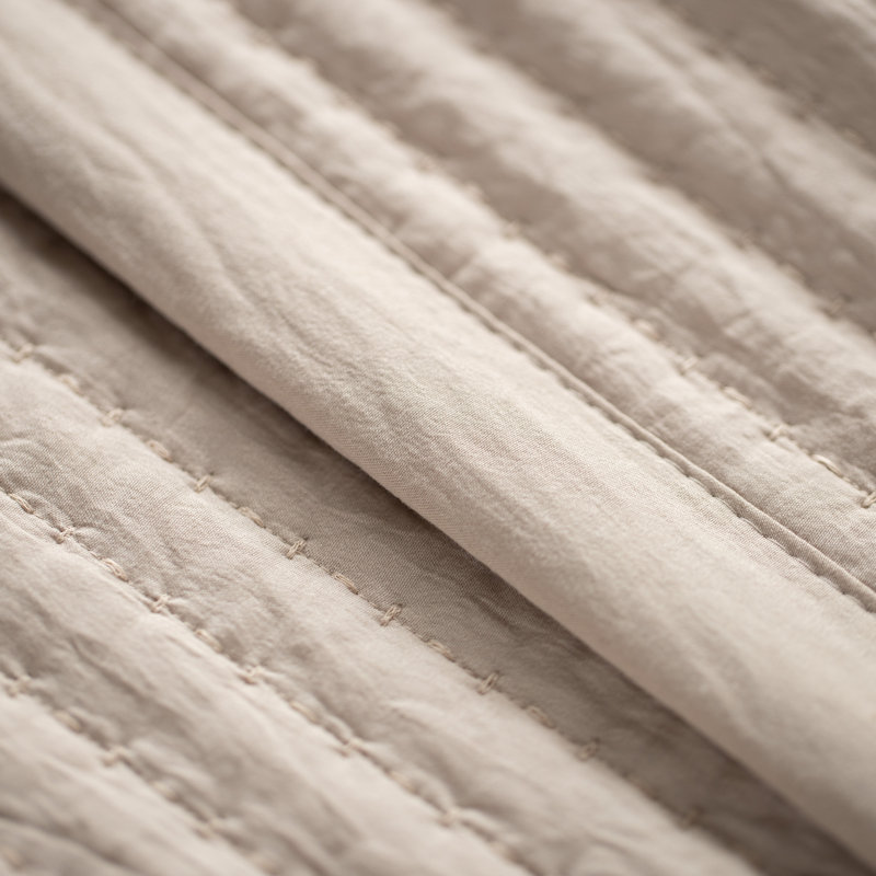 Oversized King Tan Microfiber Reversible Quilt Set