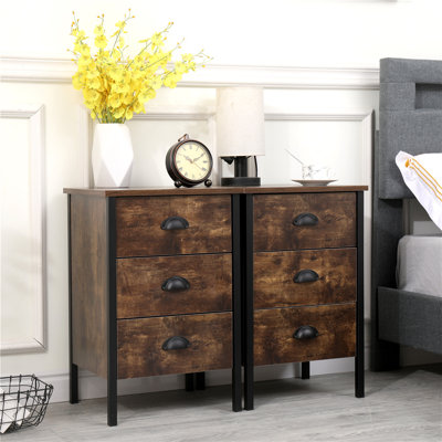 Alfarata 40cm W Iron Bedside Table