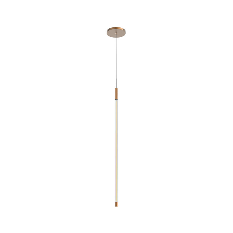 Motif 1 - Light LED Pendant, Brushed Gold, 26.75" H x 0.75" W x 0.75" D