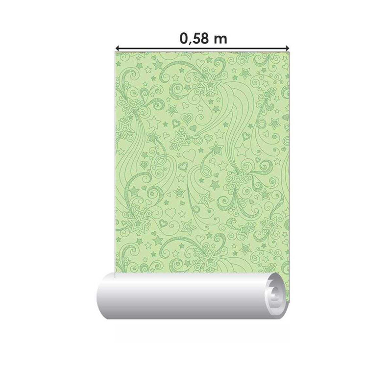 Rouleau de papier peint adhésif doux L 126 po x l 24 po Apel, Vert