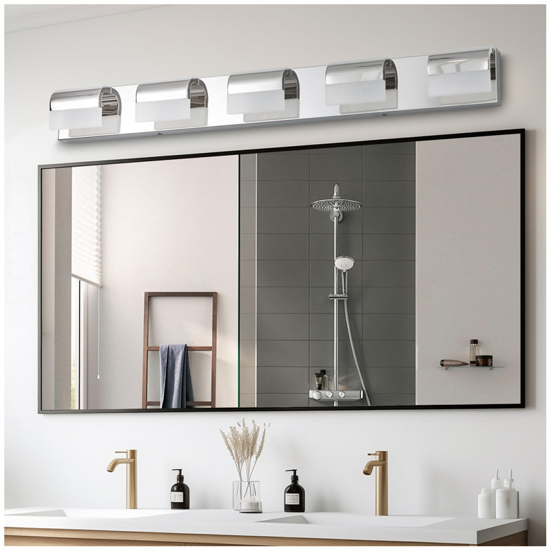 Modern Bathroom Vanity Lighting 5-Light LED Vanity Lights Over Mirror Bath Wall Lighting, 4.3" H x 38.2" W x 3.5" D