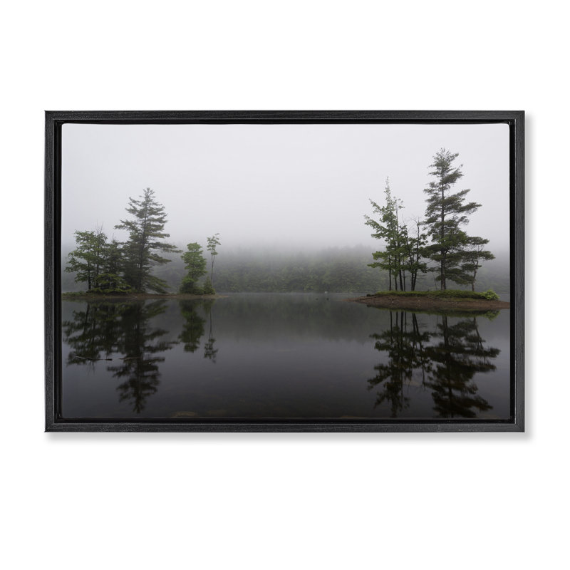 Cadre flottant Adirondack Lake Reflections, conception de James Rodewald, Cadre flottant noir de jais, H 17 po x l 25 po