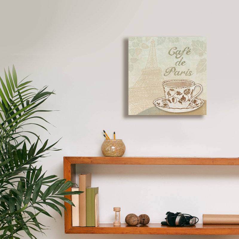  «Cafe De Paris» par Erin Clark, art mural sur toile, 18 po x 18 po, H 12 po x l 12 po x P 0,75 po