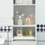 Armoire de rangement mince, armoire de salle de bain haute, tour à linge avec tablette ouverte, tiroir, portes encastrées et tablettes réglables, blanc