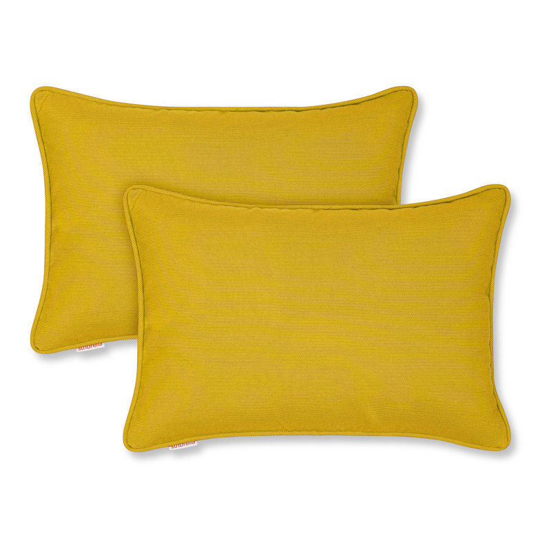 Housse de coussin Sunbrella, Jonquille, Housse de coussin seulement - sans coussin, Rectangle H 13 po x l 20 po