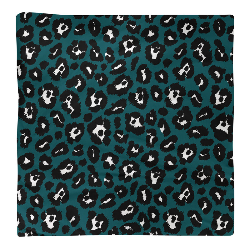 Polyester Animal Print Square Napkin, 22" x 22", Midnight Green/White/Black