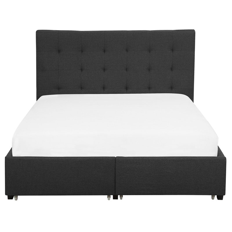 Hullinger Upholstered Storage Bed, European Kingsize (160 x 200 cm), Dark Grey