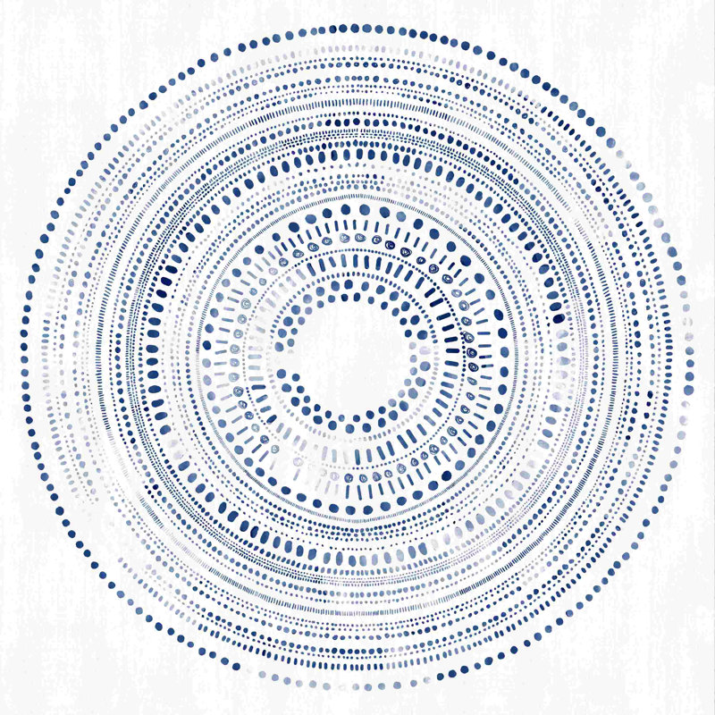 Cercle à pois et tirets, H 20 po x l 20 po