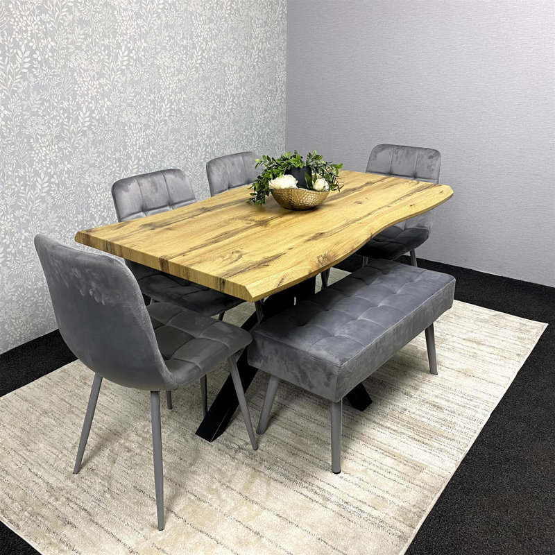Dining Set with Bench and 4 Chairs