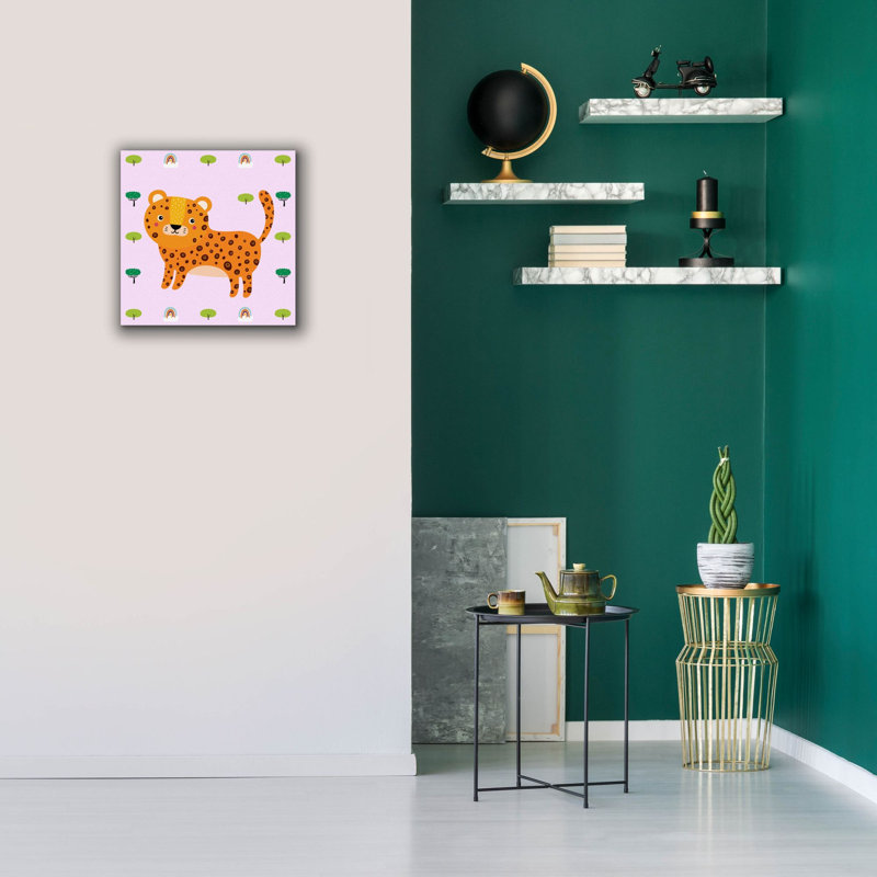 «Cute Leopard», art mural sur toile, H 18 po x l 18 po x P 0,75 po