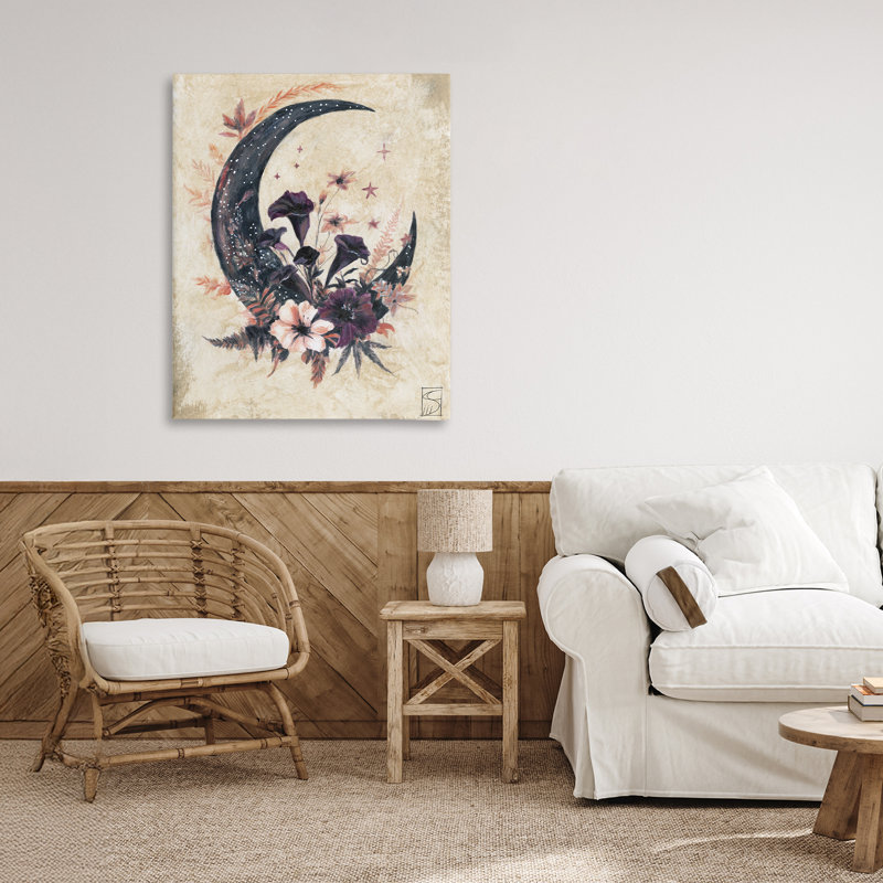 Lune rétro et toile florale, design par Sara Culpepper, H 30 po x l 24 po