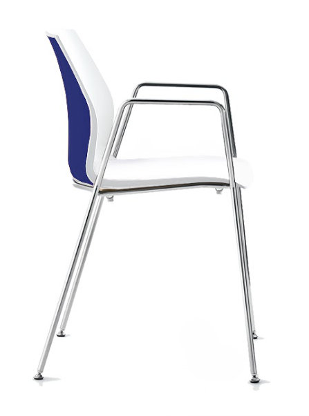 Chaise d'invité à 4 pieds Vortex, Bleu / blanc
