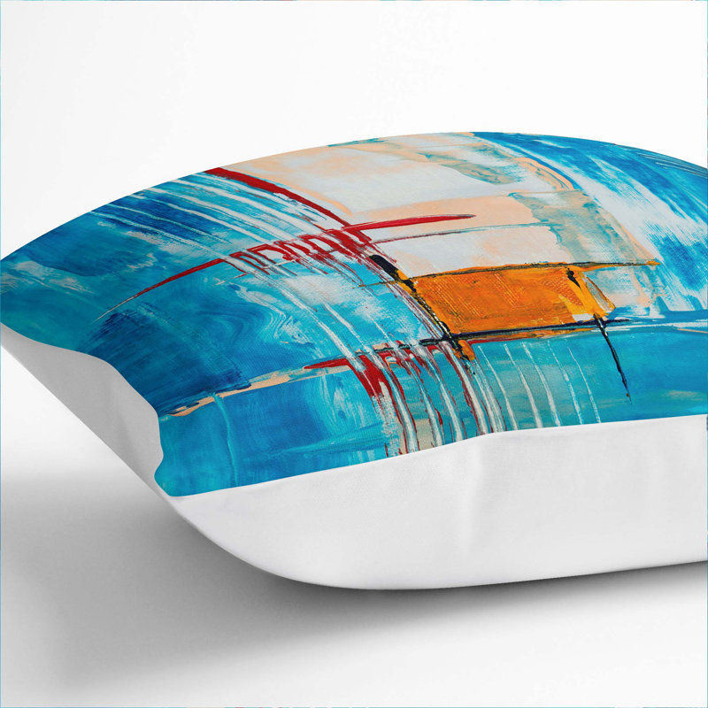 Abstract Square Throw Cushion, 55 x 55 cm, White