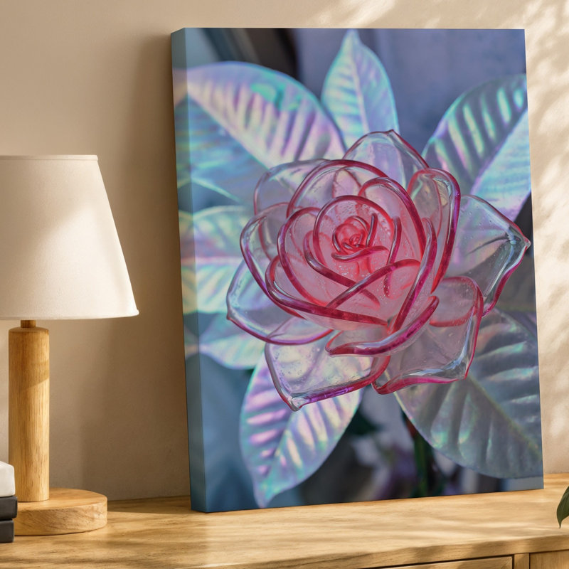 Toile, art mural rose délicat et rose, H 12 po x l 9 po