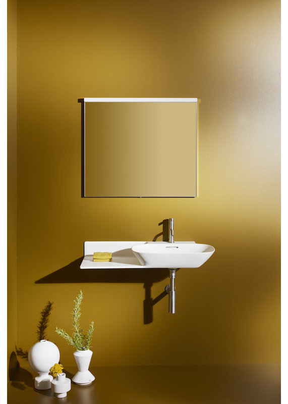 Ino 35.43'' W Single Vanity, Single Hole, Dark Walnut, Left Shelf