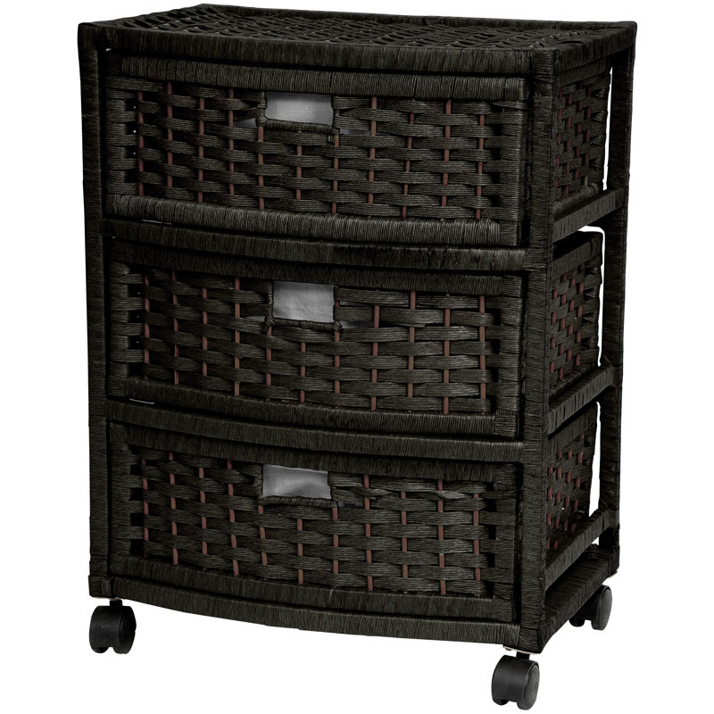 Tianna 3 Drawer Storage Drawer, Black