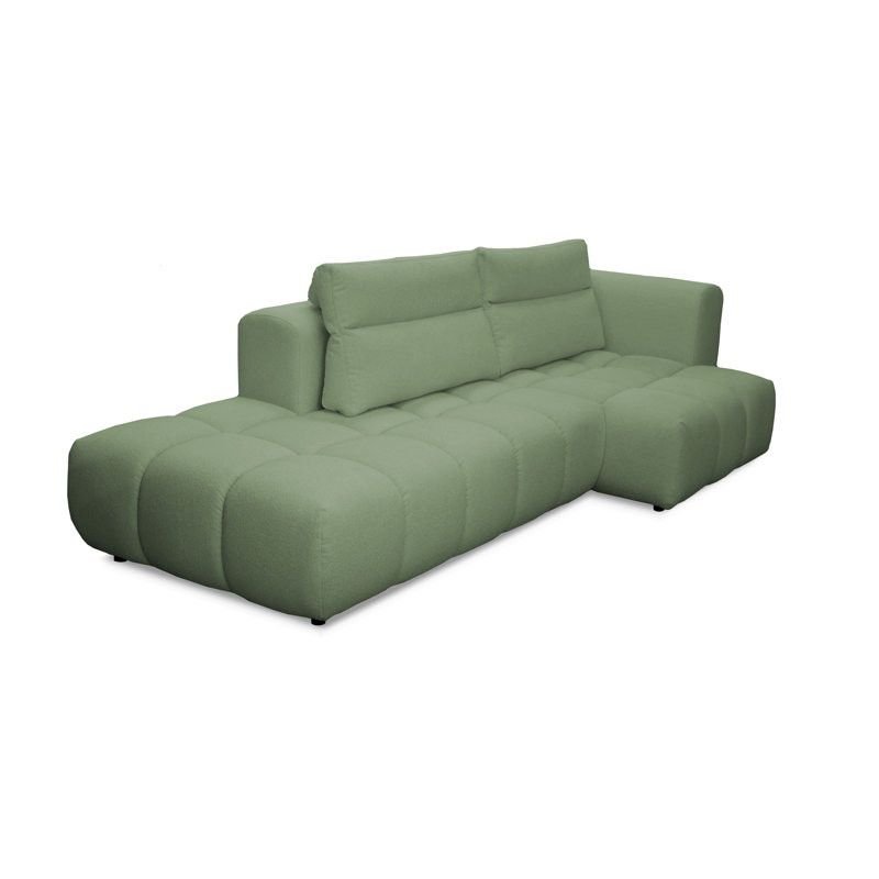 4 Seater Sofa & Chaise, Right Hand Facing, Green