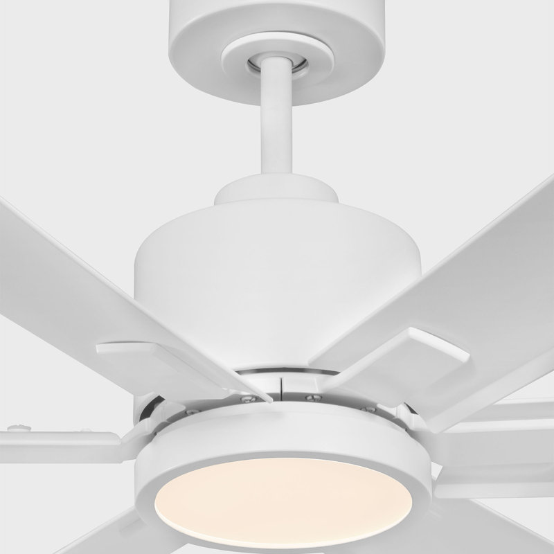 Generation Lighting Fan Teasley Indoor Ceiling Fan with Threaded Downrod, Matte White ABS blades and Handheld Remote