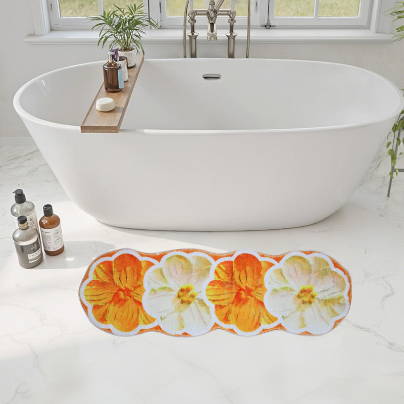 Tapis pour salle de bain Flower, Tapis de couloir 1 pi 8 po x 4 pi 7 po