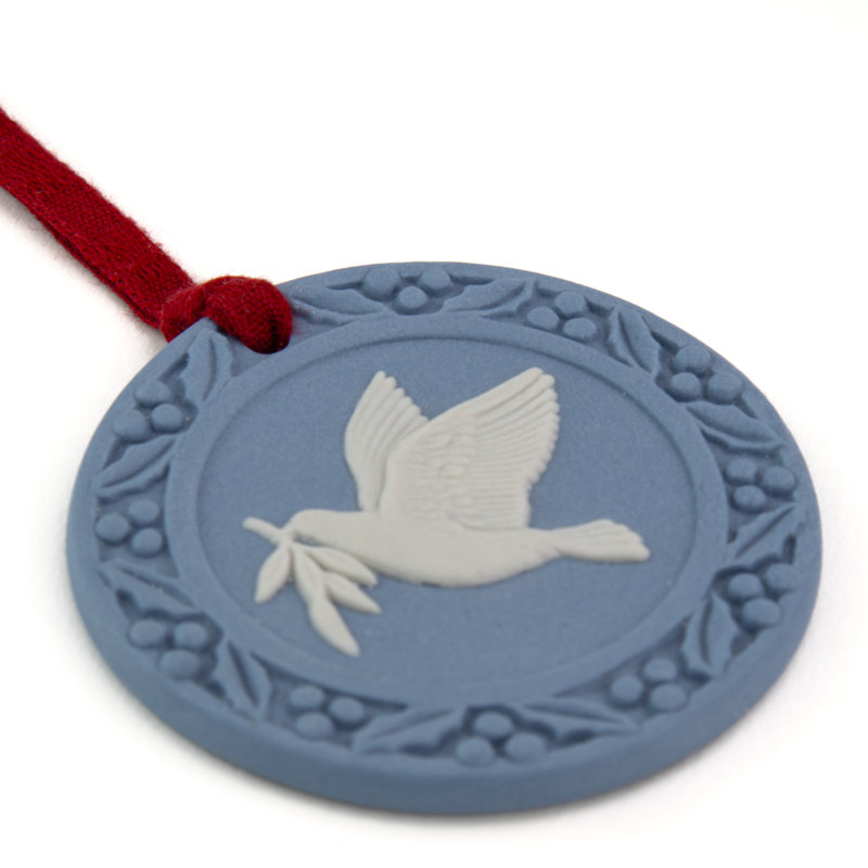 Festive Dove Ornament, Blue & White