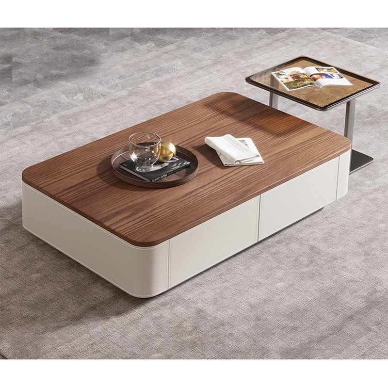 Table basse de style italien, Blanc, H 14,17 po x L 59,06 po x l 31,5 po