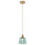 1-Light Blue Glass Iron Dimmable Pendant Lamp