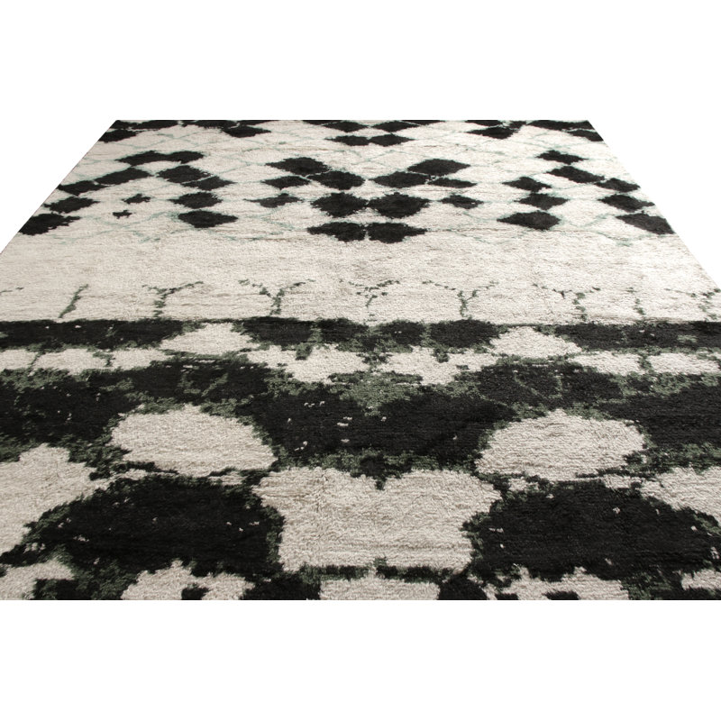 Moroccan Hand Knotted Wool Area Rug, Rectangle 8' x 10'