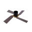 Ventilateur de plafond encastré 48 po avec 4 pales bicolores à 4 lumières à intensité variable, réversible, avec moteur à courant continu et télécommande, sable et noir -384645962-384645956