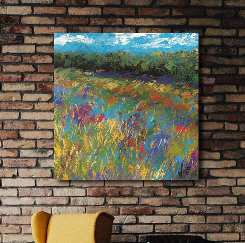 « one fine day », reproduction de peinture à l’acrylique, H 20 po x l 20 po x P 1,5 po, Bois