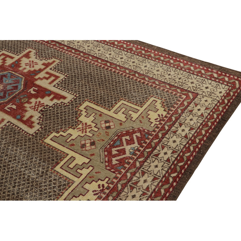 Distressed Homage Hand Knotted Wool Geometric Area Rug, Rectangle 15' x 24'