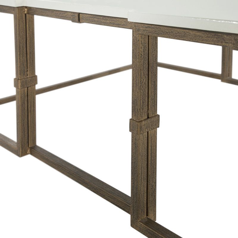 Stevens Frame Coffee Table, Antique Textured Gold