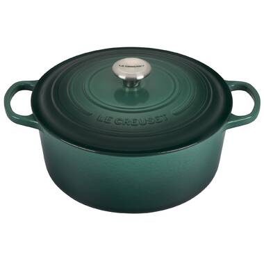 Le Creuset Signature Round White Enameled Cast Iron Dutch Ovens with Lids