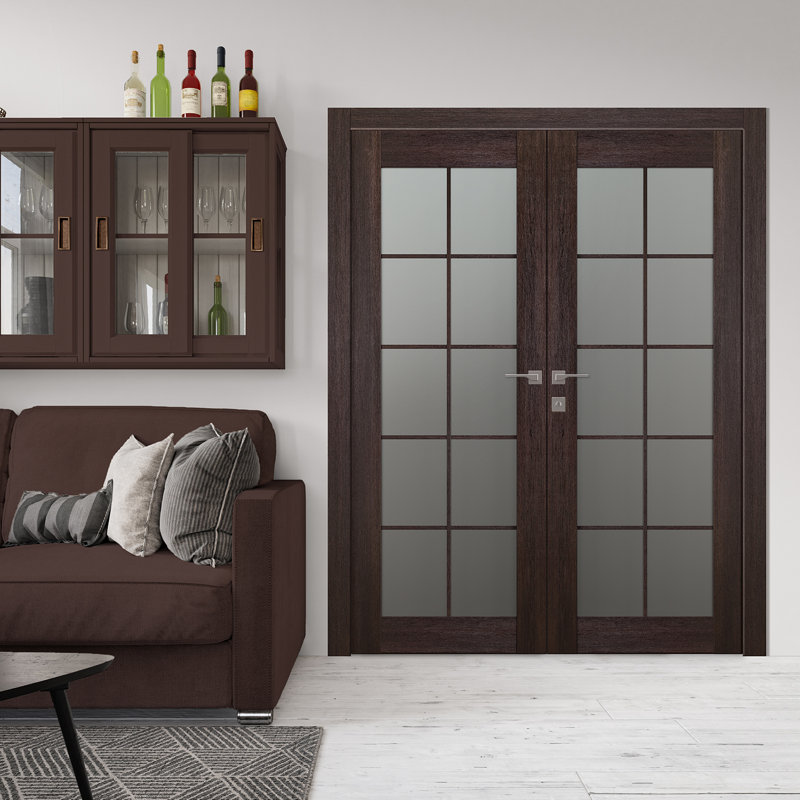 Porte standard 79,375 po en bois manufacturé massif préfini, 55.5" x 95.24", Loire Ash, Gauche